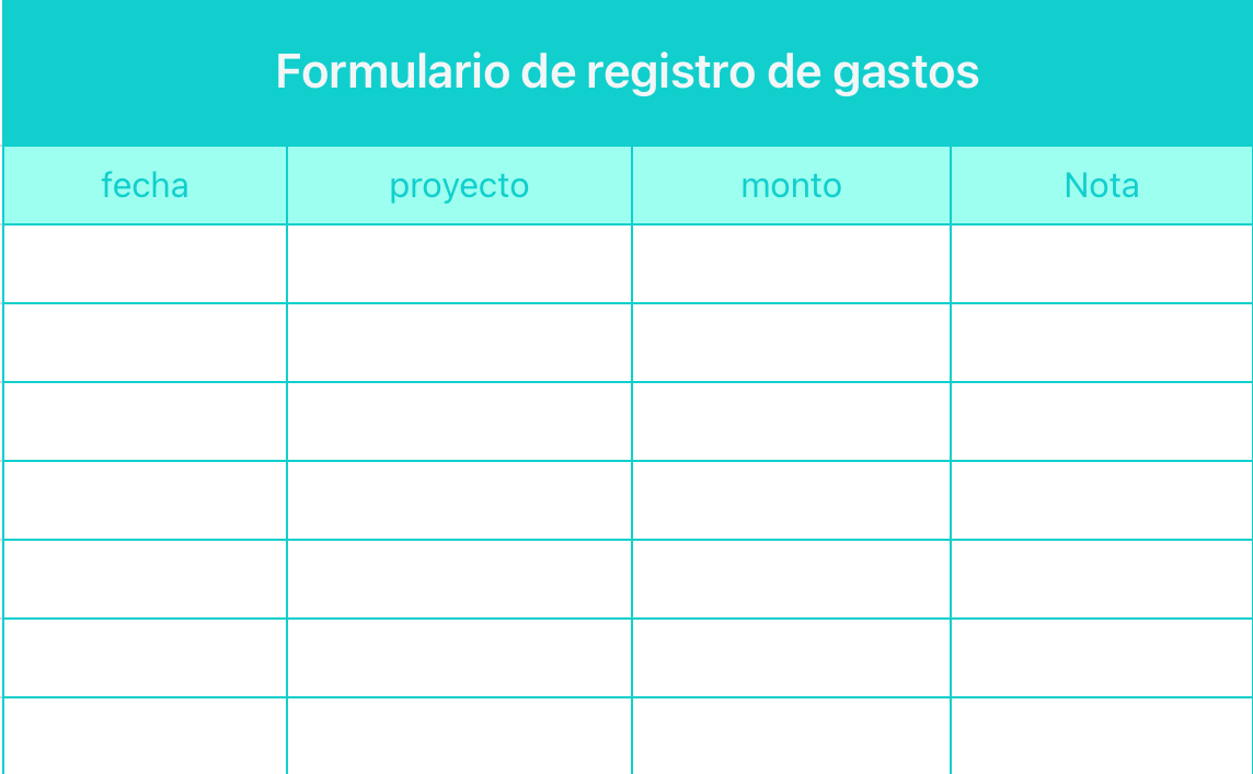 Formulario de registro de gastos
